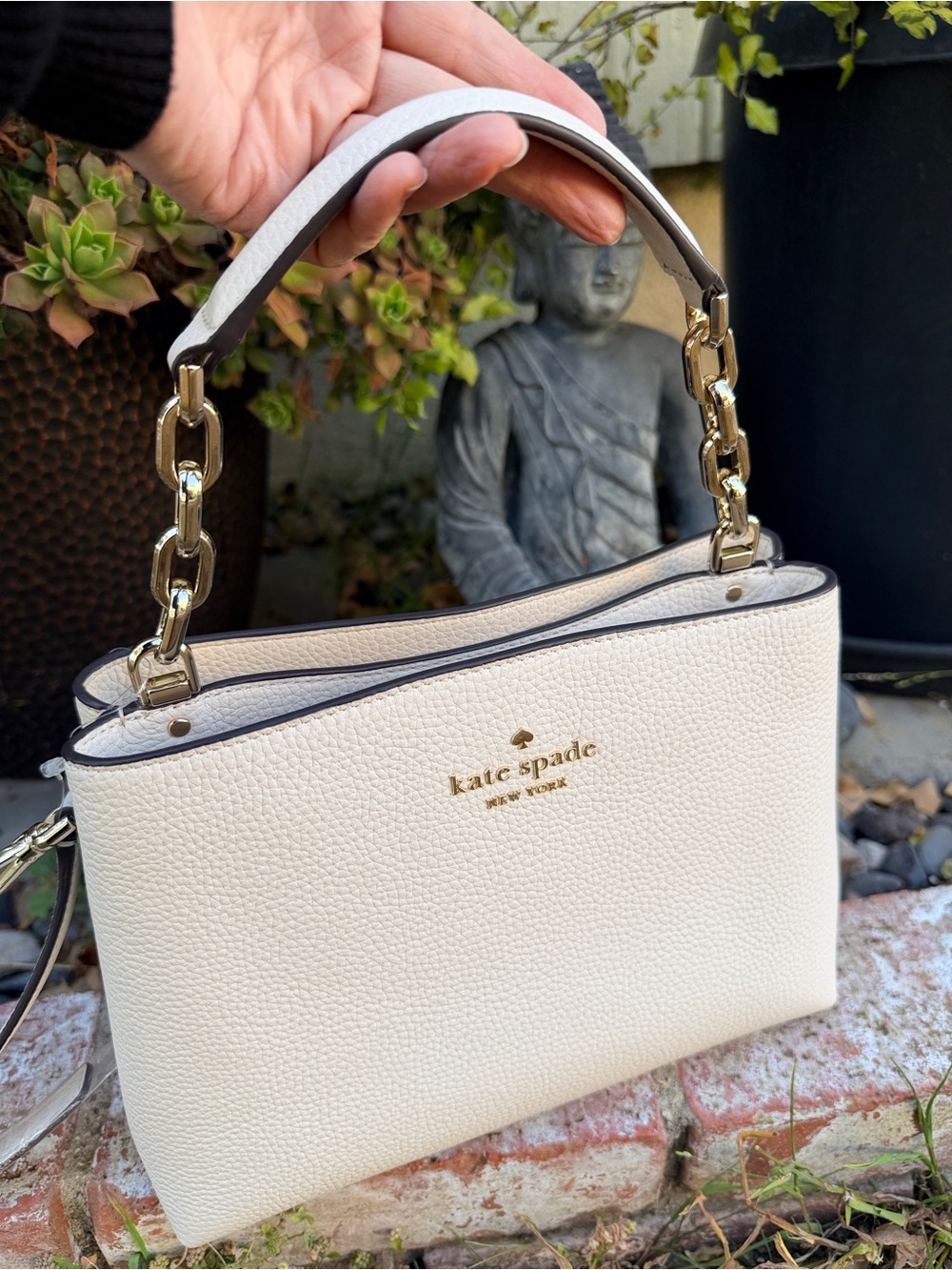 Kate Spade Aubrey Parchment Leather Satchel Top Handle Crossbody Bag NWT - Picture 4 of 7